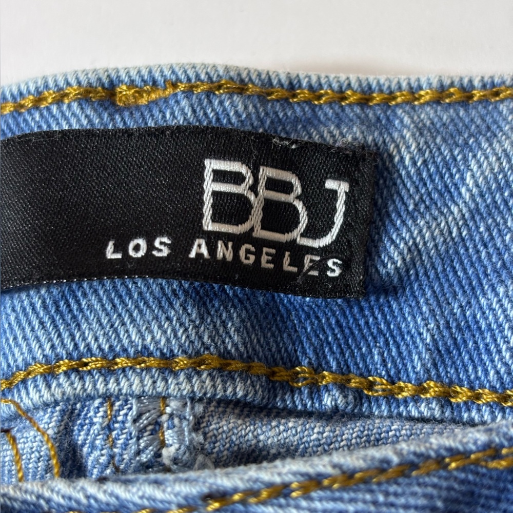 BBJ Los Angeles Straight Leg Cropped Jeans Boyfriend Mom Baggy Pants Blue 11/30 - Picture 7 of 13